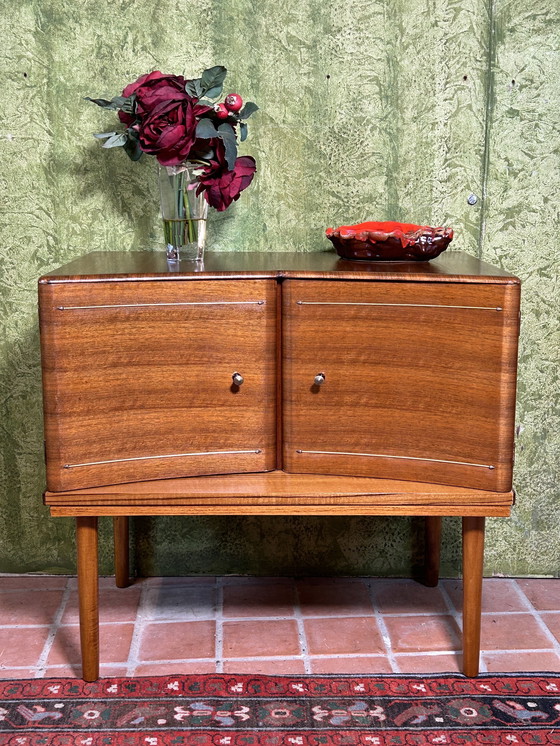 Image 1 of Mobiletto piccolo in teak vintage retrò di metà secolo, anni '60