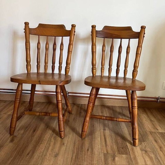 Image 1 of Pair of vintage wooden western chairs