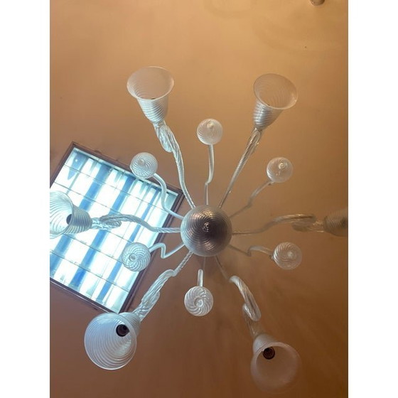 Image 1 of 1970S Italian Style Murano Glass In Transparent Chandelier