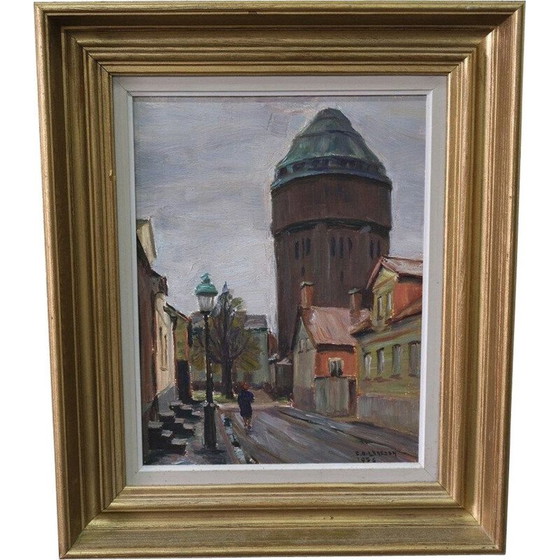 Image 1 of Modern vintage oil painting by Carl Oscar Larsson, Sweden 1956