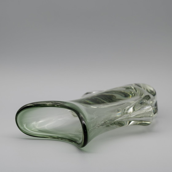 Image 1 of Sculptural Designer Czech Glass Vase Beranek Skrdlovice 29cm Retro Chic Modern