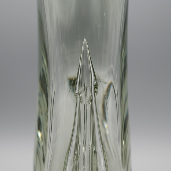 Image 1 of Sculptural Designer Czech Glass Vase Beranek Skrdlovice 29cm Retro Chic Modern