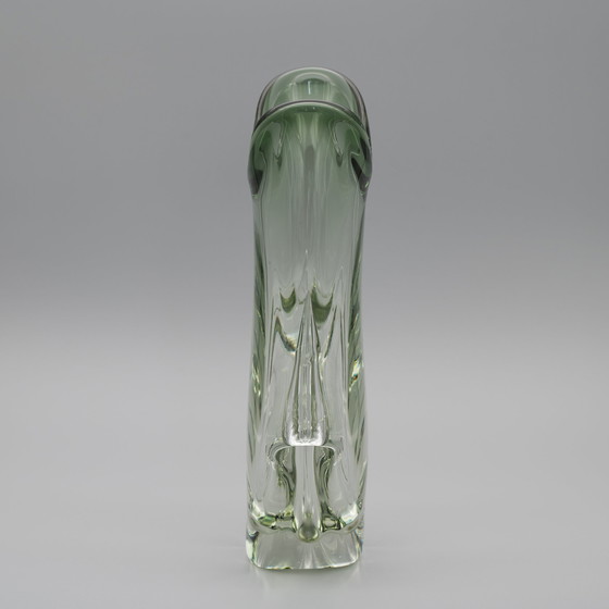 Image 1 of Sculptural Designer Czech Glass Vase Beranek Skrdlovice 29cm Retro Chic Modern