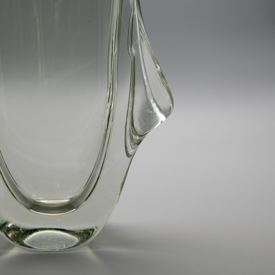 Image 1 of Sculptural Designer Czech Glass Vase Beranek Skrdlovice 29cm Retro Chic Modern