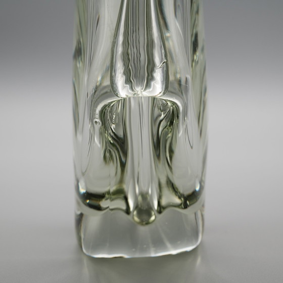 Image 1 of Sculptural Designer Czech Glass Vase Beranek Skrdlovice 29cm Retro Chic Modern