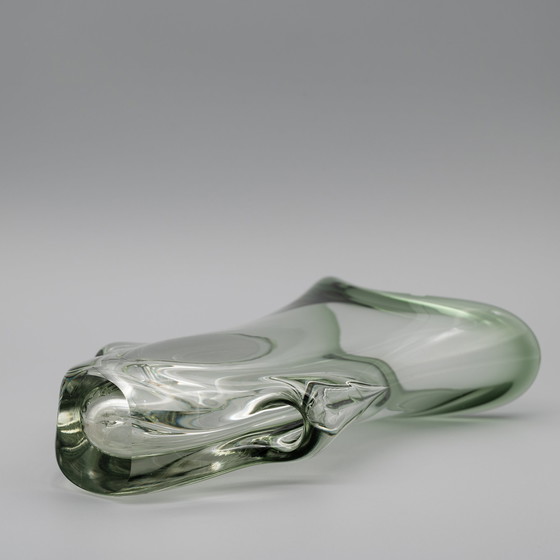 Image 1 of Sculptural Designer Czech Glass Vase Beranek Skrdlovice 29cm Retro Chic Modern