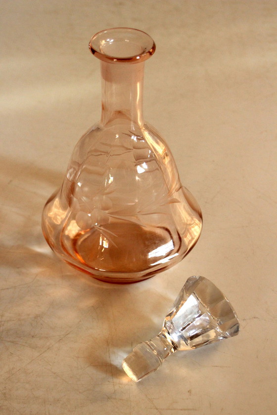 Image 1 of Art déco Set verre Rosaling Carafe avec 6 verres et plateau