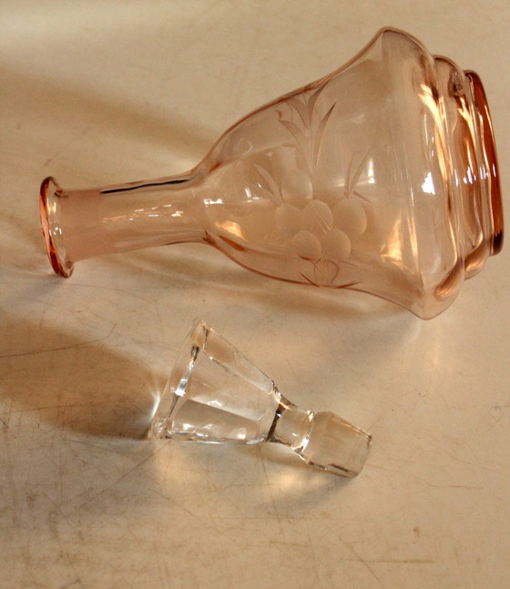 Image 1 of Art déco Set verre Rosaling Carafe avec 6 verres et plateau