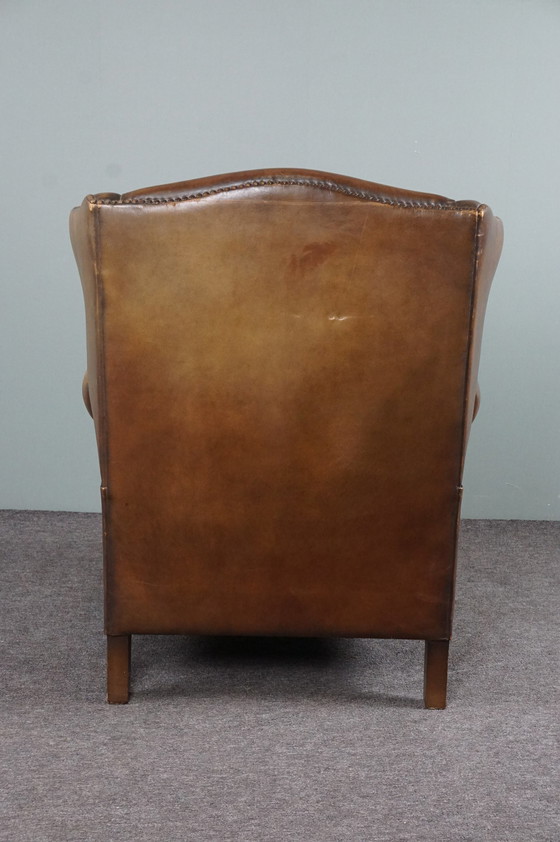 Image 1 of Classic sheep leather wing chair