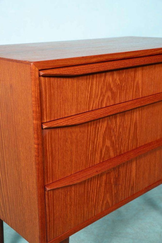 Image 1 of Vintage refurbished Danish chest of drawers with mirror, 60s chest