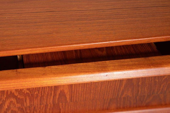 Image 1 of Vintage refurbished Danish chest of drawers with mirror, 60s chest