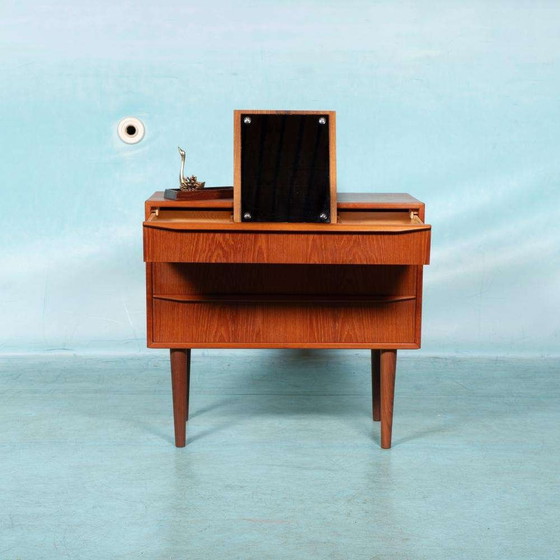 Image 1 of Vintage refurbished Danish chest of drawers with mirror, 60s chest