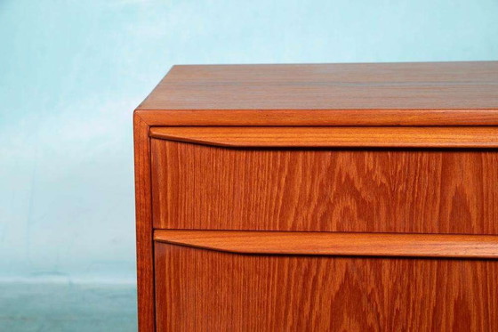 Image 1 of Vintage refurbished Danish chest of drawers with mirror, 60s chest