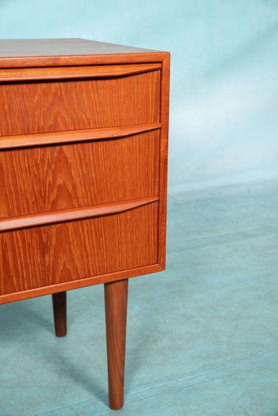 Image 1 of Vintage refurbished Danish chest of drawers with mirror, 60s chest