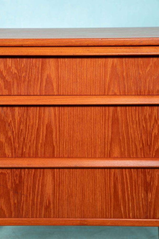 Image 1 of Vintage refurbished Danish chest of drawers with mirror, 60s chest