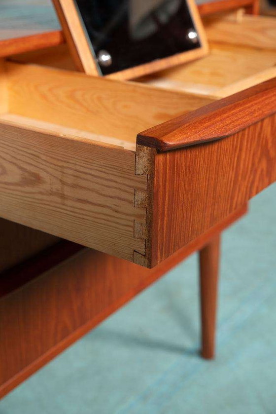 Image 1 of Vintage refurbished Danish chest of drawers with mirror, 60s chest