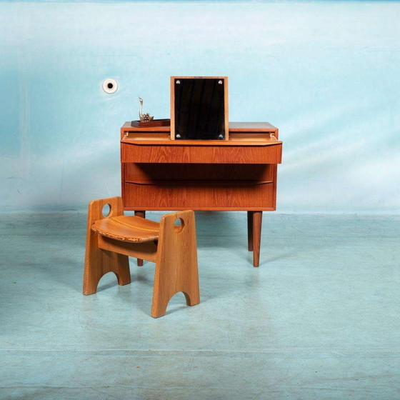 Image 1 of Vintage refurbished Danish chest of drawers with mirror, 60s chest