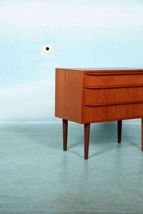 Image 1 of Vintage refurbished Danish chest of drawers with mirror, 60s chest