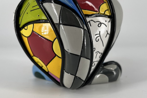 Image 1 of Limited Edition Romero Britto "Happy Cat" Figure With Signature And Marking