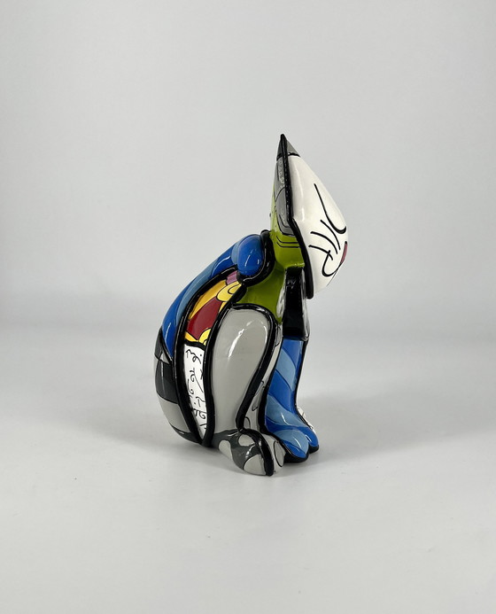 Image 1 of Limited Edition Romero Britto "Happy Cat" Figure With Signature And Marking