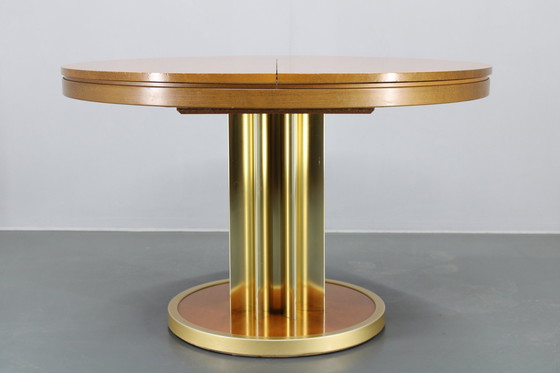 Image 1 of 1970S Italian Round Extendable Dining Table 