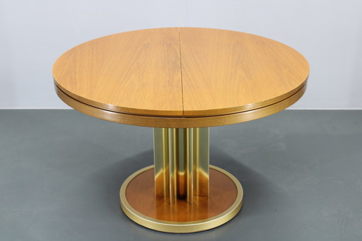 1970S Italian Round Extendable Dining Table 