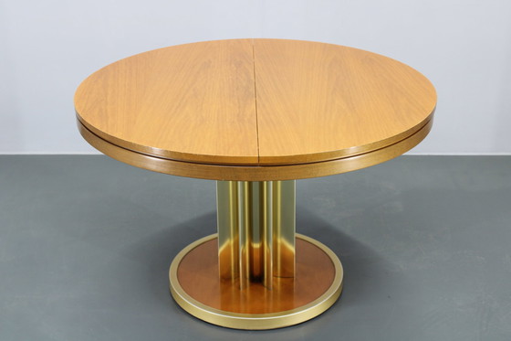 Image 1 of 1970S Italian Round Extendable Dining Table 