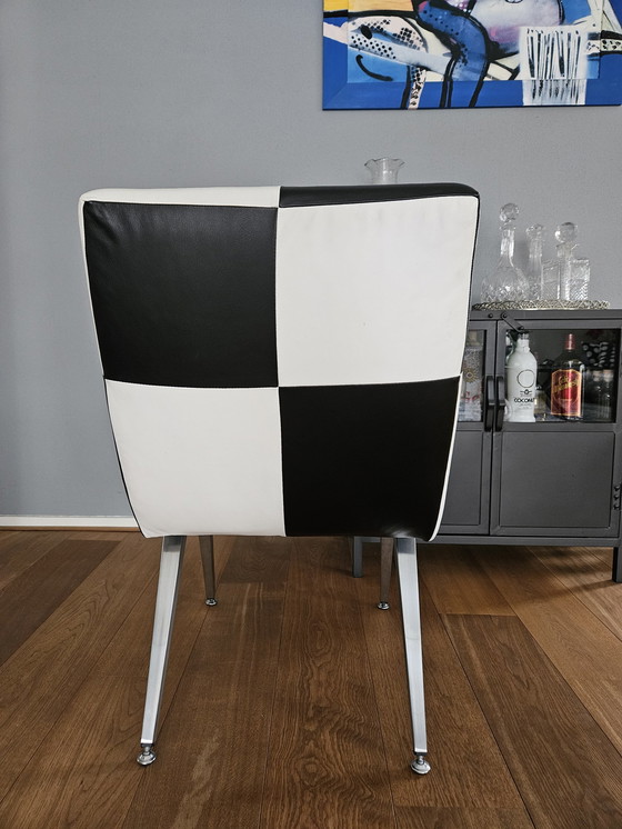 Image 1 of Hilberts black and white chair leather