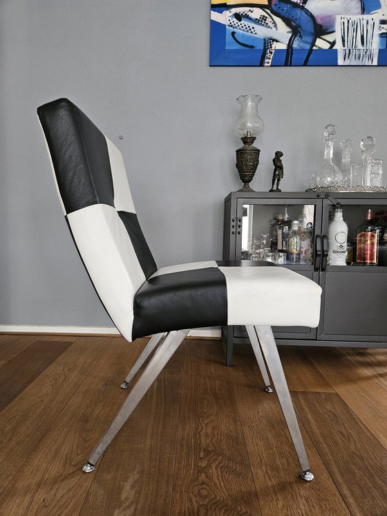 Image 1 of Hilberts black and white chair leather