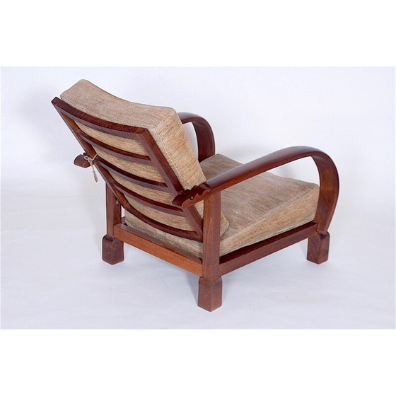 Image 1 of Vintage Reclining Armchair in Oak - 1920s