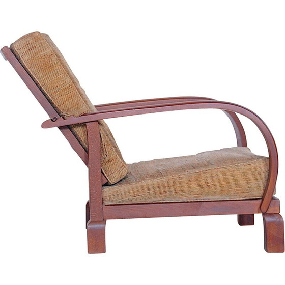 Image 1 of Vintage Reclining Armchair in Oak - 1920s