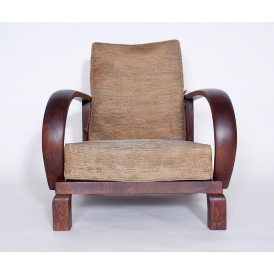 Image 1 of Vintage Reclining Armchair in Oak - 1920s
