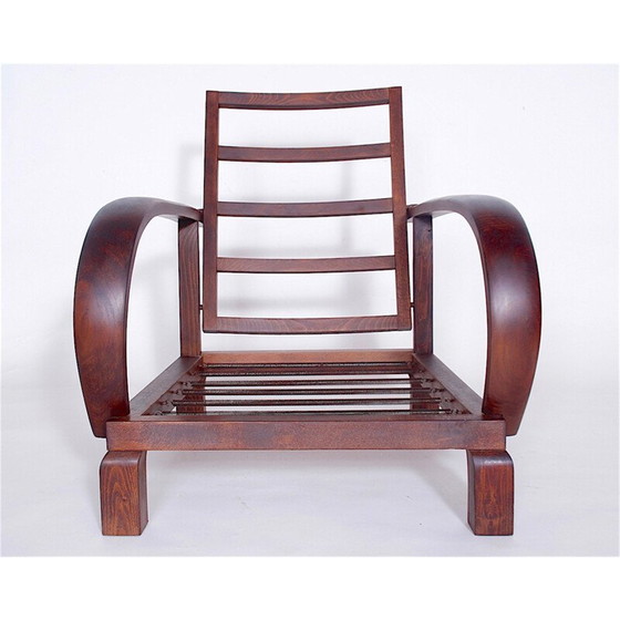 Image 1 of Vintage Reclining Armchair in Oak - 1920s