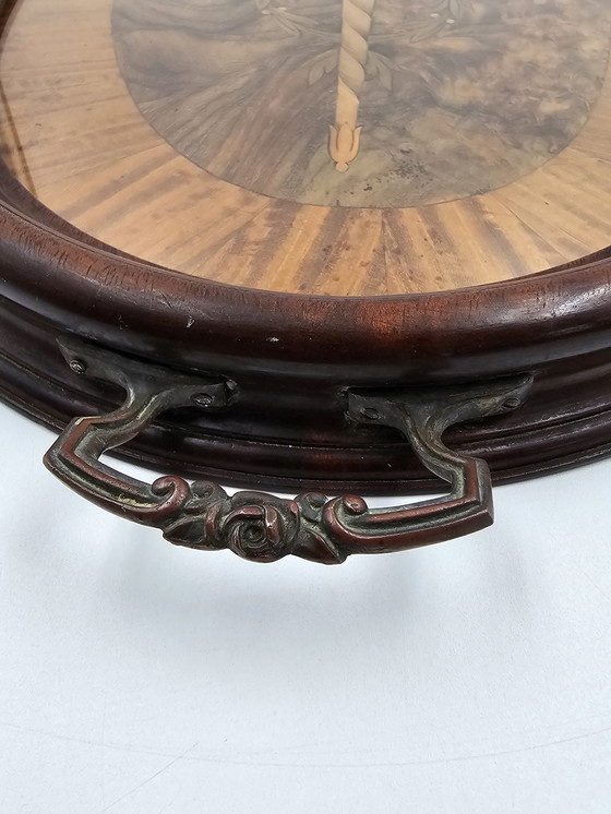 Image 1 of 1930's Art Deco Wood And Marquetry Tray