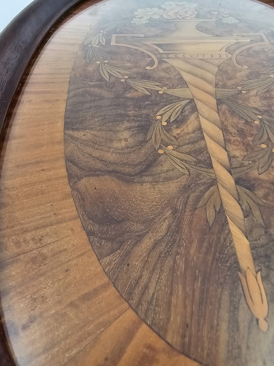 Image 1 of 1930's Art Deco Wood And Marquetry Tray