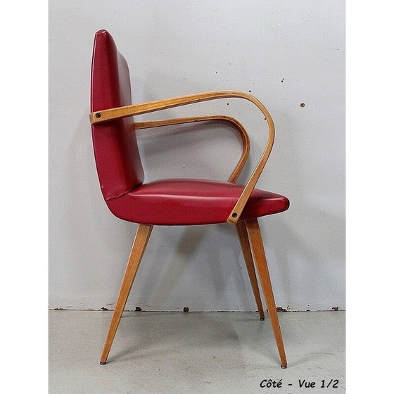 Image 1 of Vintage armchair in light natural beechwood, 1950