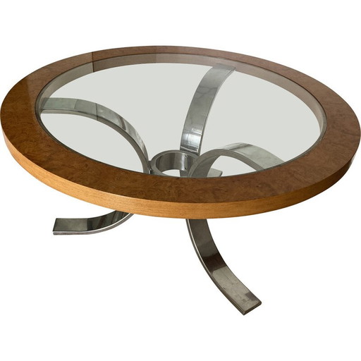 Dada Vintage Ormolu Glass and Steel Table