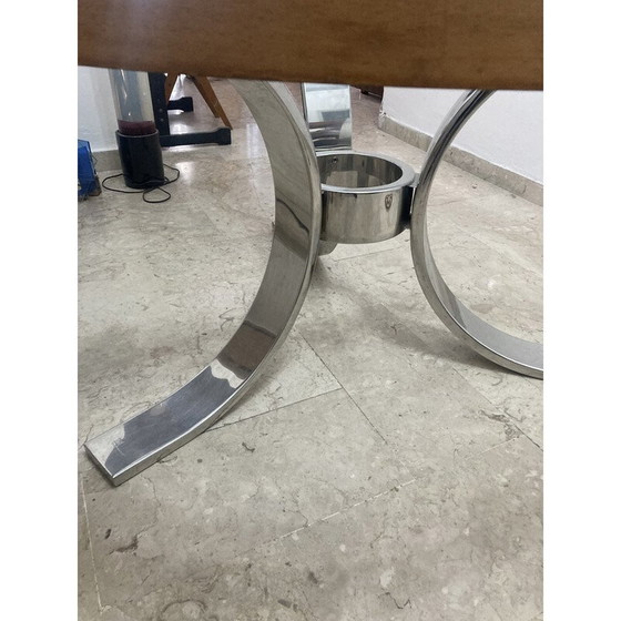 Image 1 of Dada Vintage Ormolu Glass and Steel Table