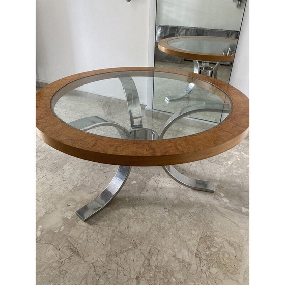 Image 1 of Dada Vintage Ormolu Glass and Steel Table