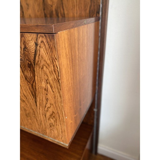 Vintage modular bookcase in Rio rosewood by Louis Paolozzi