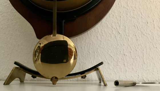 Image 1 of Orfac table clock with pendulum and key