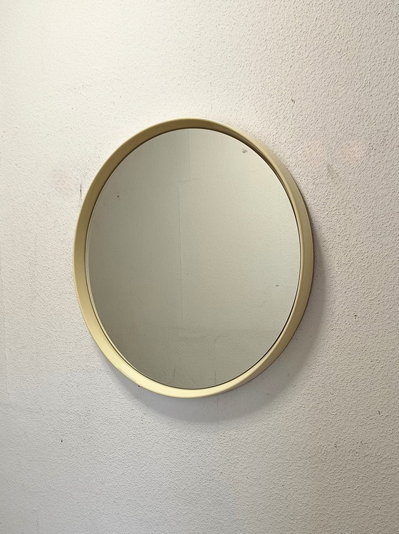 Image 1 of Round sixties mirror with white edge