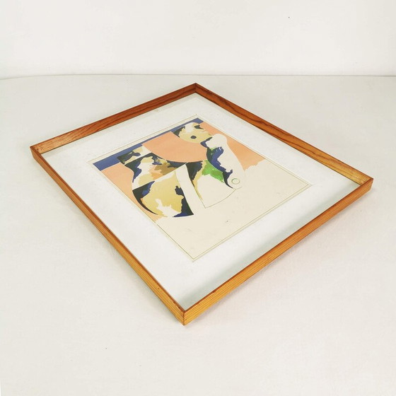 Image 1 of Litografia d'epoca "Ritratto di una testa a colori" di Horst Antes, Germania 1970