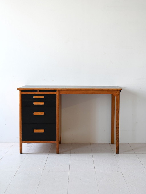 1960S Desk With Black Details