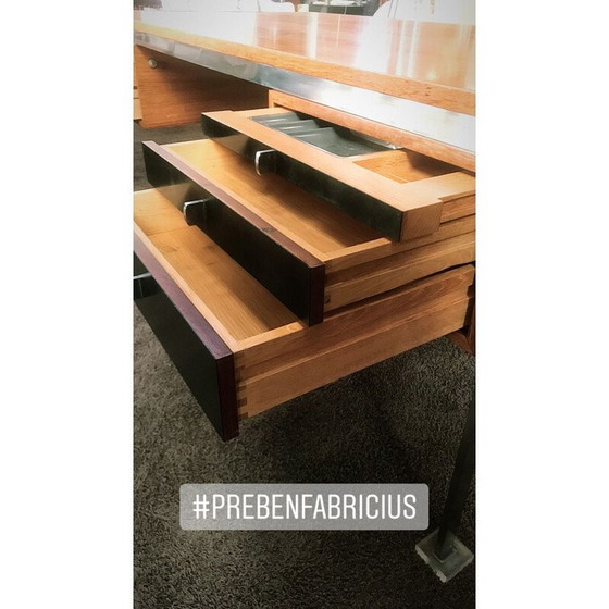 Image 1 of Vintage metal desk by Jorgen Kastholm and Prebendes Fabrucius for Kill International, 1970