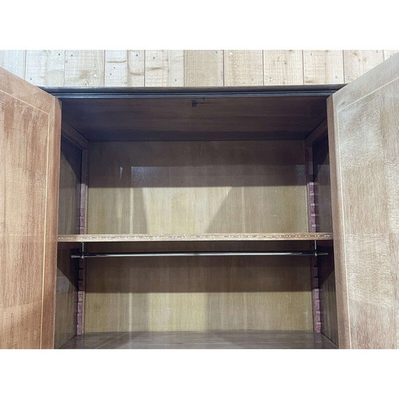 Image 1 of Vintage Art Deco removable bedroom wardrobe in walnut burl, 1940