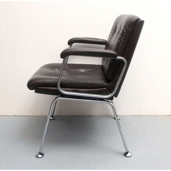 Image 1 of Vintage leather armchair by Drabert MInden, Germany 1970s