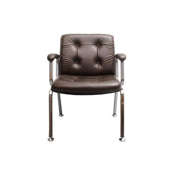 Image 1 of Vintage leather armchair by Drabert MInden, Germany 1970s