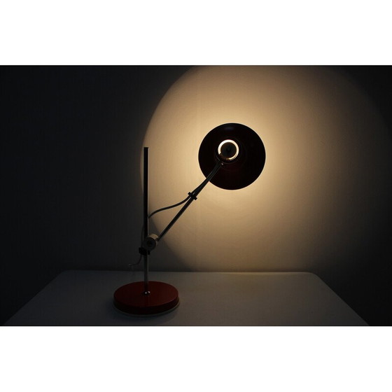 Image 1 of Vintage Spage Age table lamp in metal and chrome, Hungary 1970