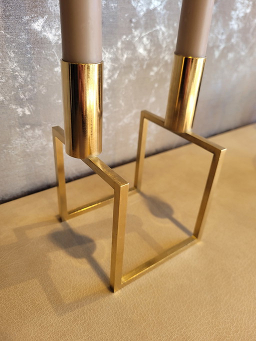 ByLassen Kubus Line candlestick gold